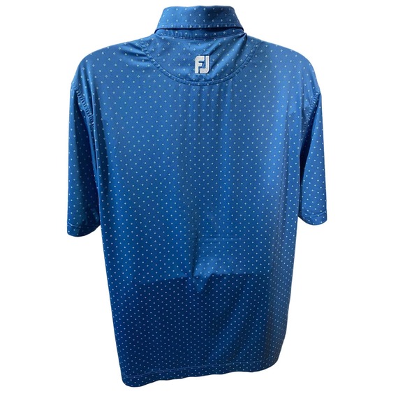 FootJoy FJ Pointe West Country Club Golf Polo Shirt Mens Large Blue White Stripe - Picture 2 of 10